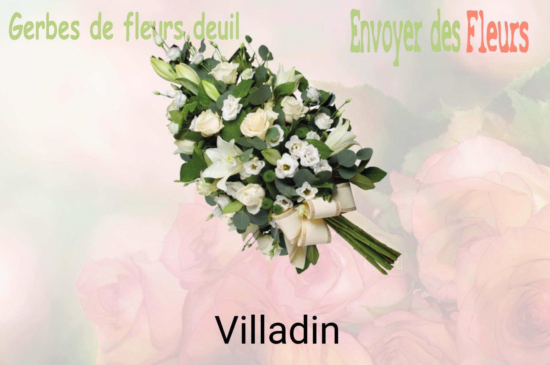 Gerbe de fleurs de deuil livrée à Villadin